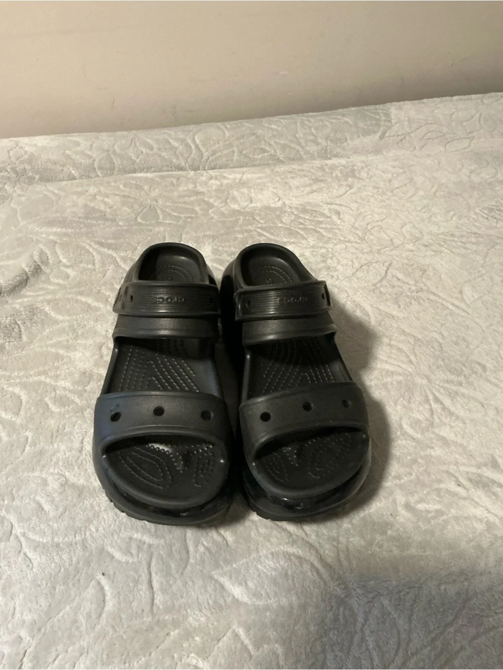 CROCS Women's Black Platform Slide Sandals